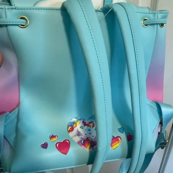 Loungefly Rainbow Unicorn Mini Backpack - Blue Pink Purple - Picture 3 of 3